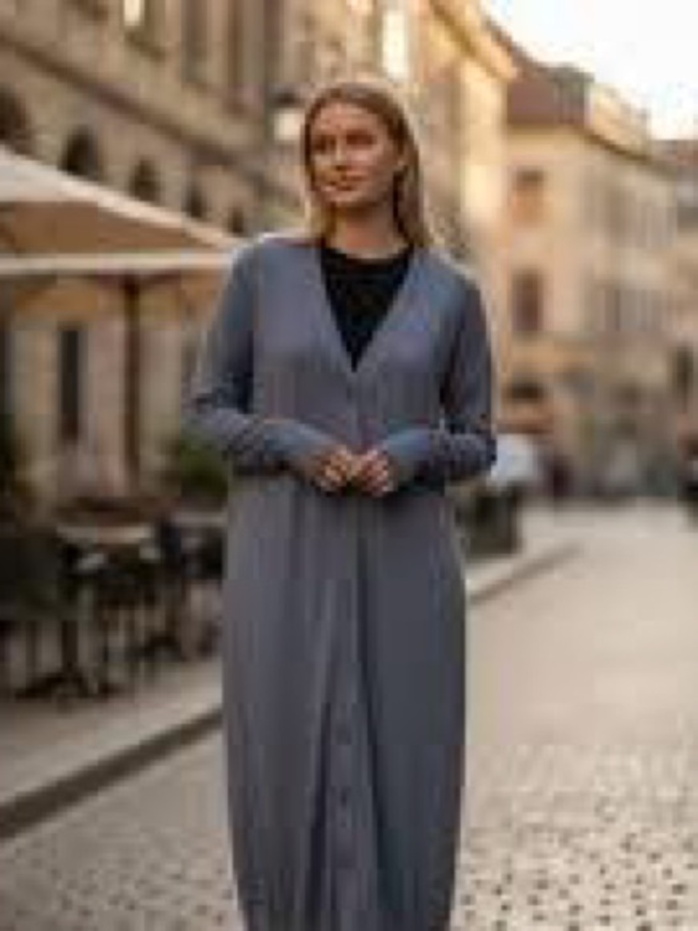 New COS Long Wool-Silk Button-Front Cardigan/Dress - Picture 2 of 4